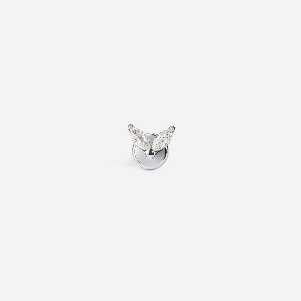 Implant Grade Titanium Internally Threaded Dual Marquis V Shape Cubic Zirconia Flatback | SkinKandy Body Jewellery Australia
