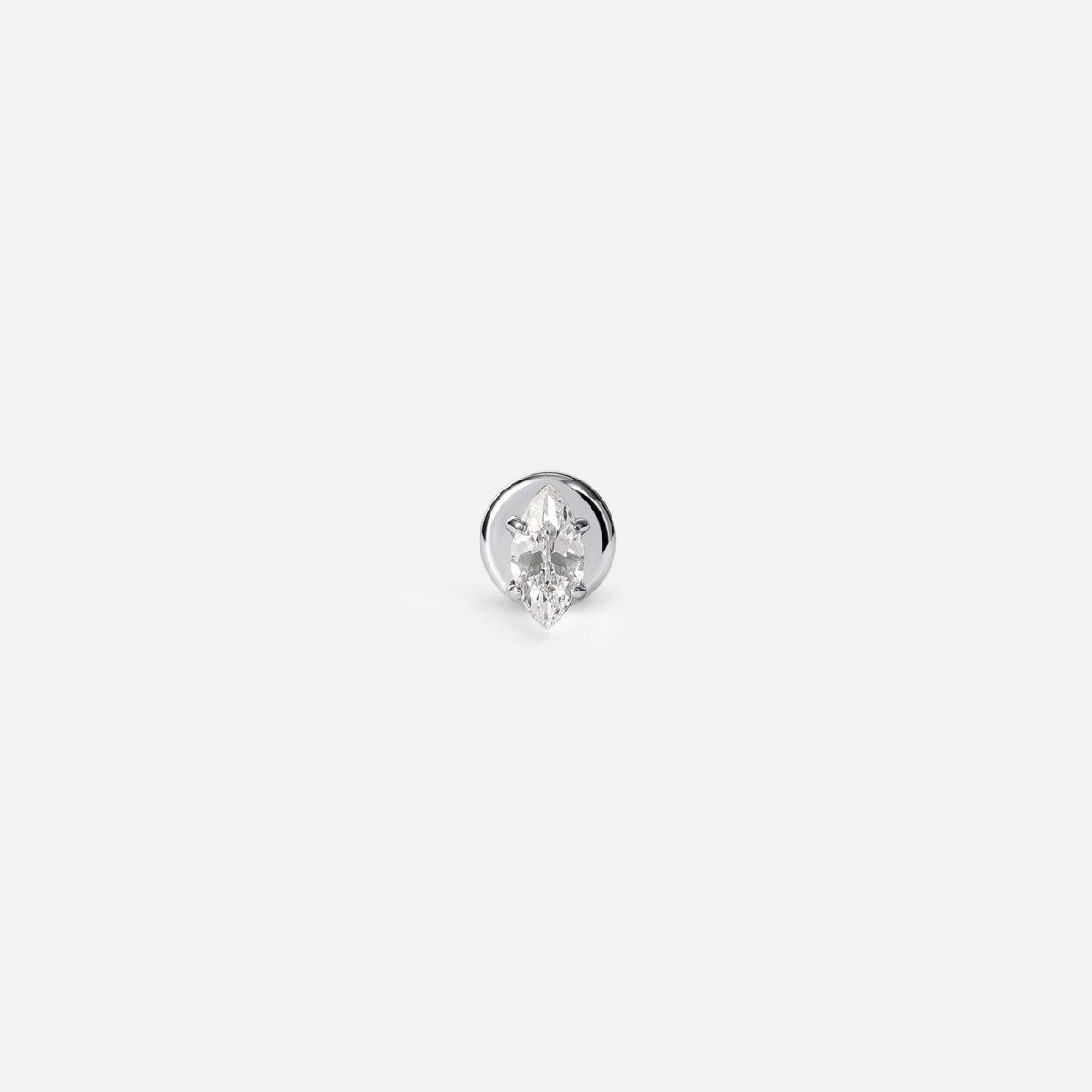 Implant Grade Titanium Internally Threaded Oval Cubic Zirconia Marquis Flatback - SkinKandy | Body Jewellery & Piercing