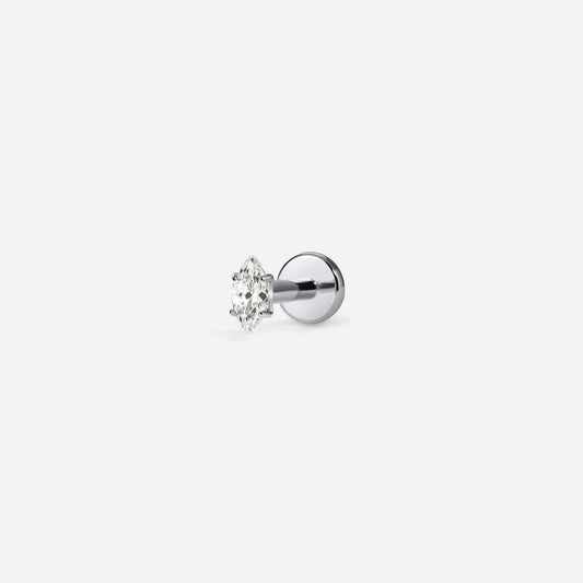 Implant Grade Titanium Internally Threaded Oval Cubic Zirconia Marquis Flatback – alternate view | SkinKandy Body Jewellery Australia