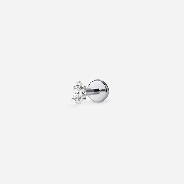 Implant Grade Titanium Internally Threaded Oval Cubic Zirconia Marquis Flatback