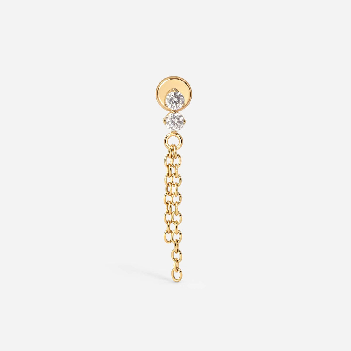 Implant Grade Titanium Internally Threaded Chain Cubic Zirconia Flatback | SkinKandy Body Jewellery Australia
