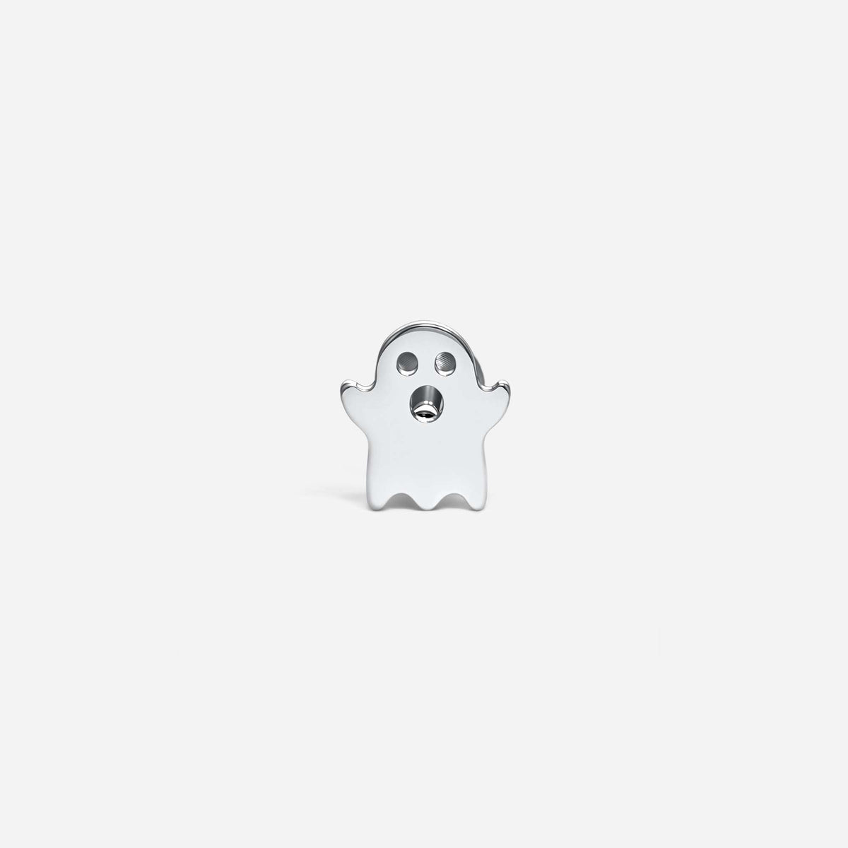 Implant Grade Titanium Internally Threaded Spooky Ghost Flatback | SkinKandy Body Jewellery Australia