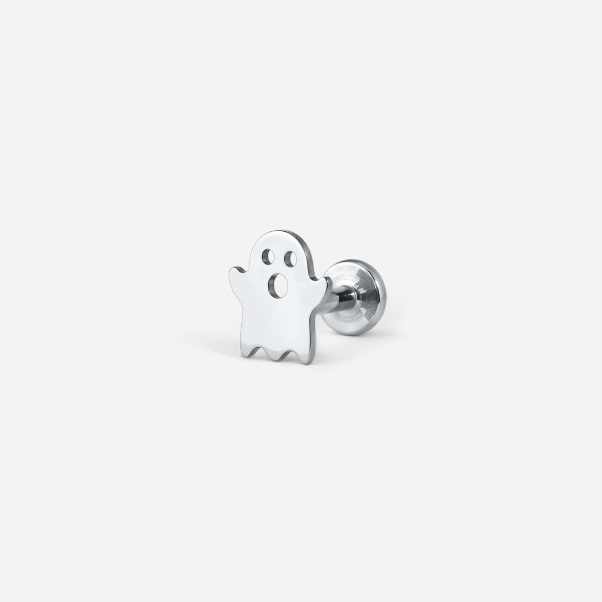 Implant Grade Titanium Internally Threaded Spooky Ghost Flatback - SkinKandy | Body Jewellery & Piercing