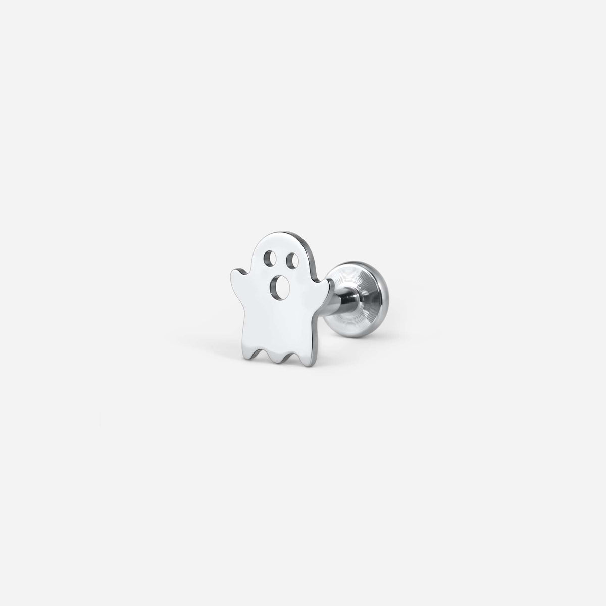 Implant Grade Titanium Internally Threaded Spooky Ghost Flatback – alternate view | SkinKandy Body Jewellery Australia