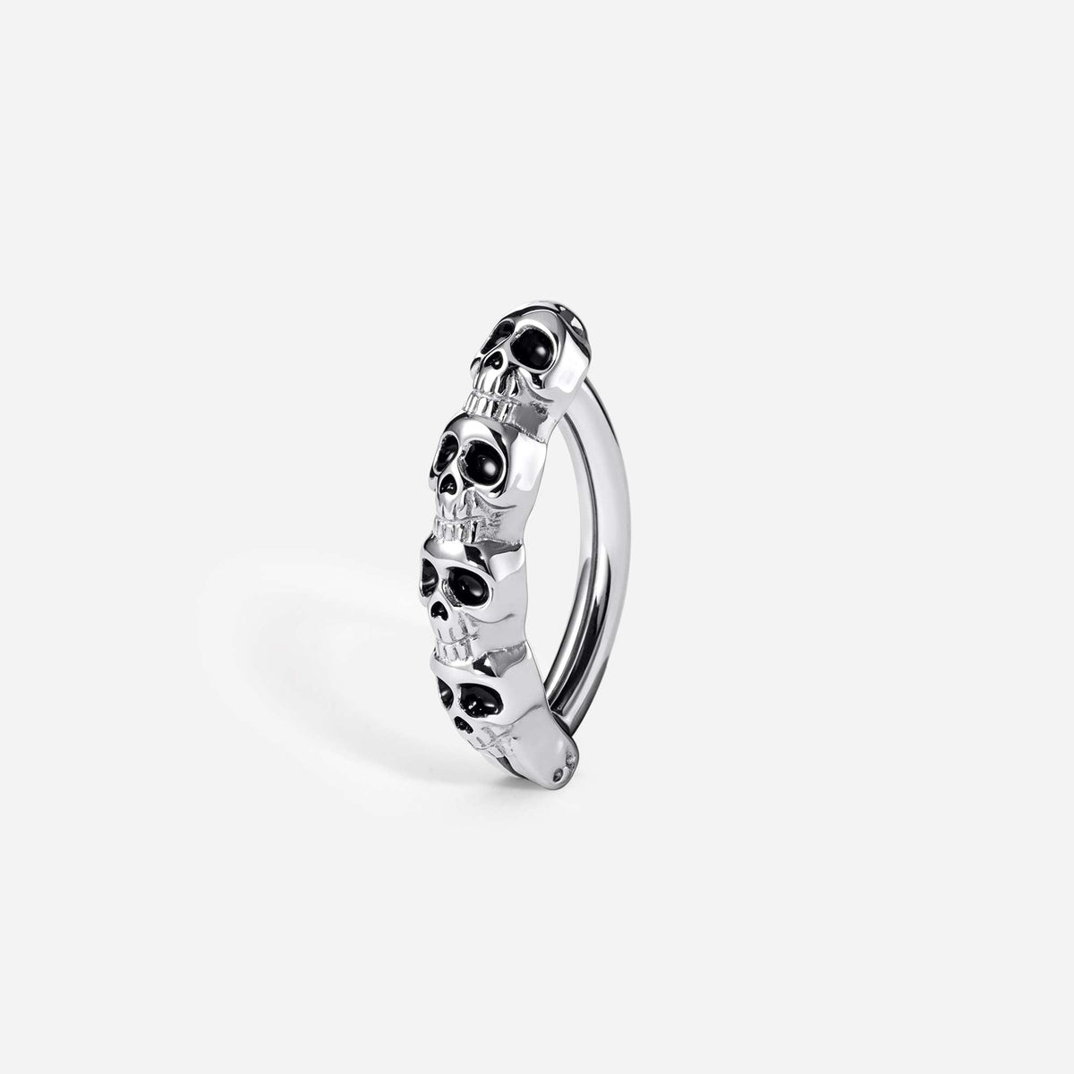 316L Stainless Steel Black Cubic Zirconia Skull Navel Clicker | SkinKandy Body Jewellery Australia