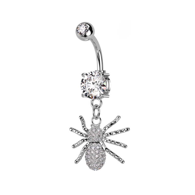 CZ Paved Spider Navel Dangle