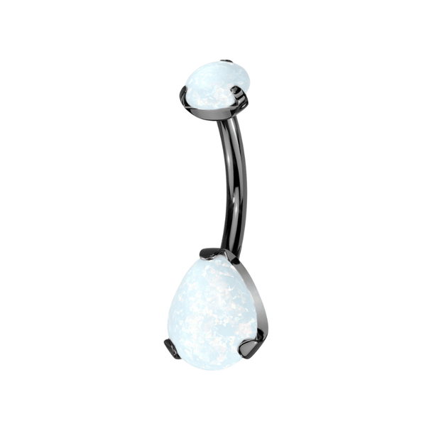 Implant Grade Titanium Pear Opal Navel Bar