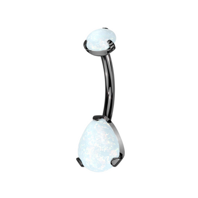 Titanium Pear Opal Navel Bar