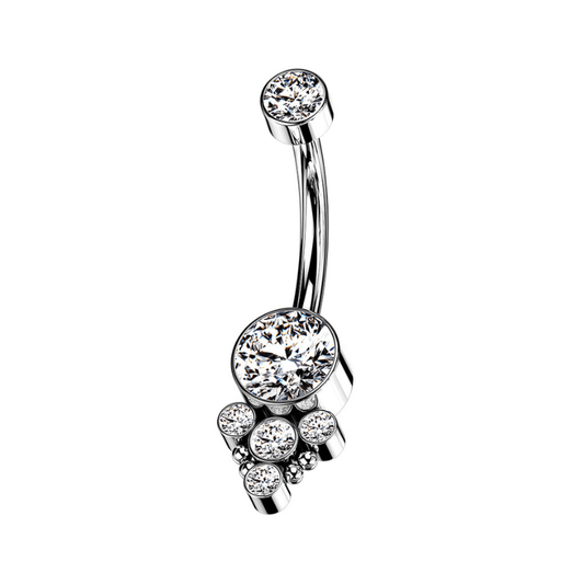 Titanium CZ Ball Cluster Navel Bar - SkinKandy | Body Jewellery & Piercing Online Australia