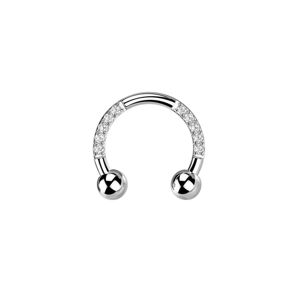 Titanium CZ Paved Horseshoe
