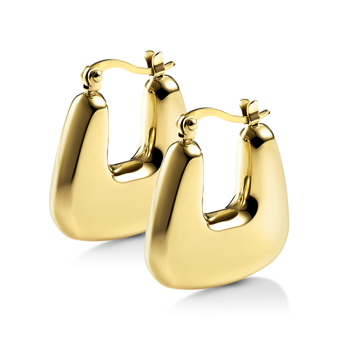 Chunky U Shaped Hoop Earrings