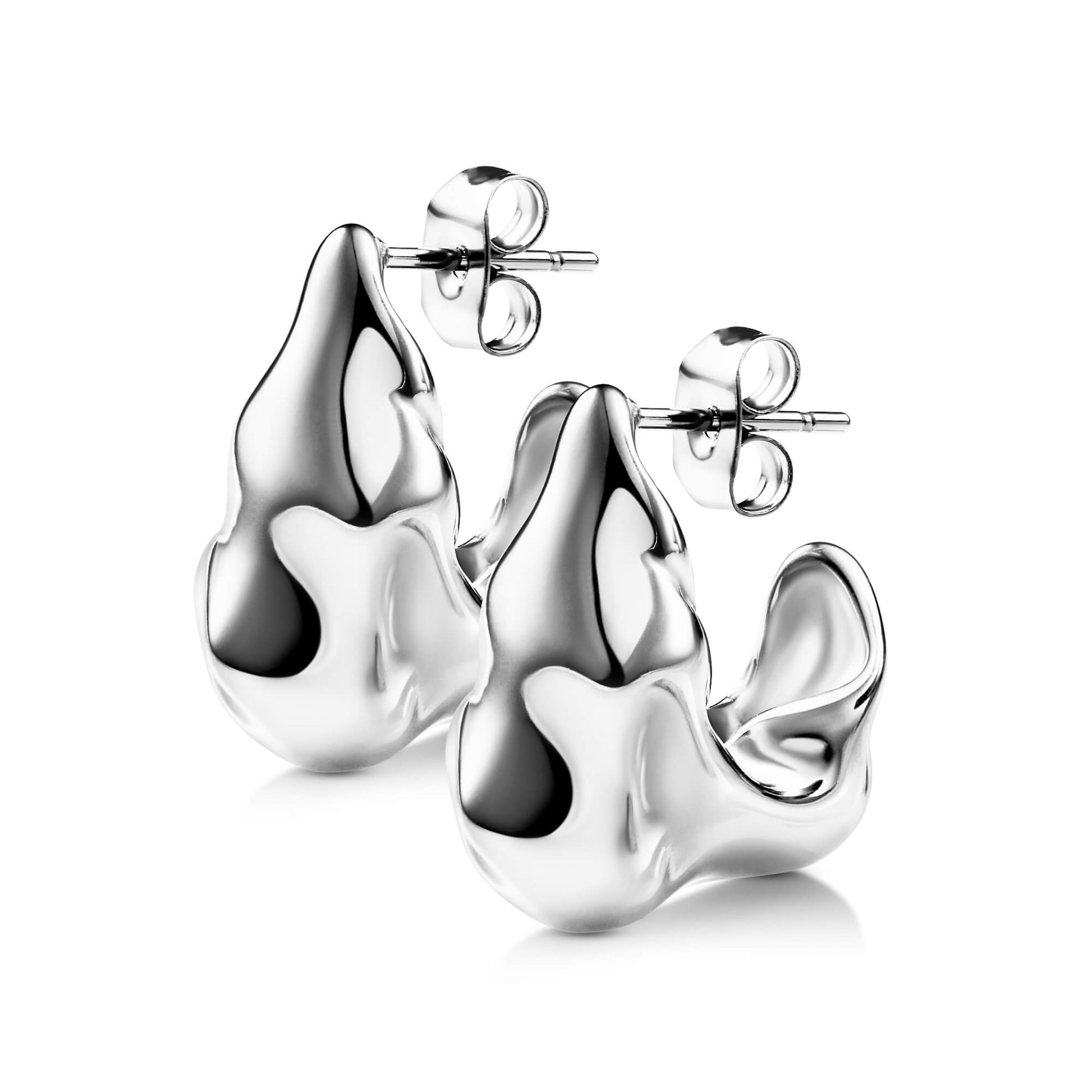 Wave Stud Half Hoop Earrings - SkinKandy | Body Jewellery & Piercing Online Australia