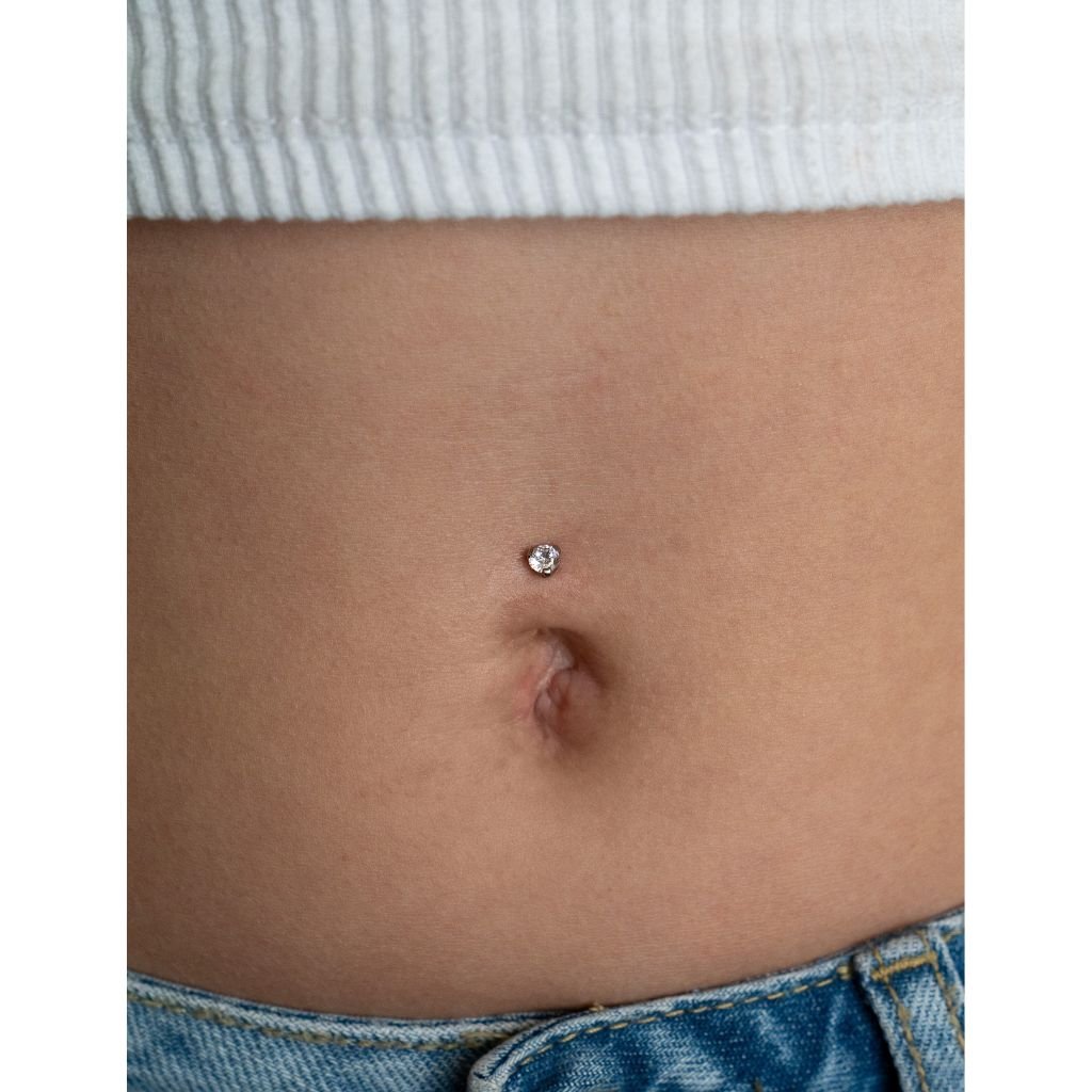 Titanium Internally Threaded Floating Navel Bar with Claw - Set Cubic Zirconia - SkinKandy | Body Jewellery & Piercing Online Australia