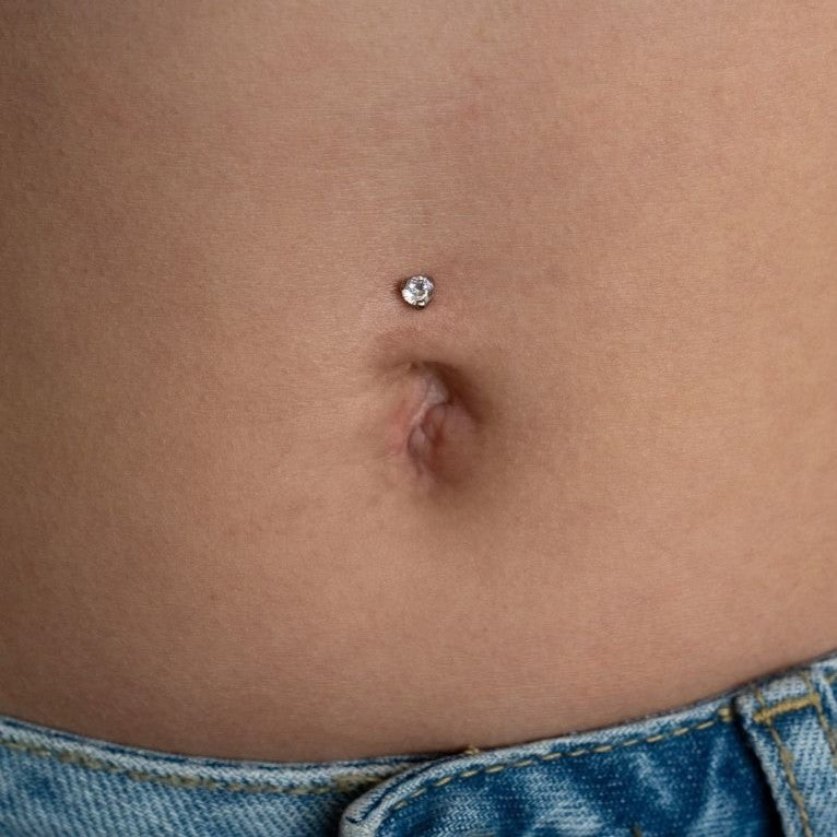 Titanium Internally Threaded Floating Navel Bar with Claw - Set Cubic Zirconia - SkinKandy | Body Jewellery & Piercing Online Australia