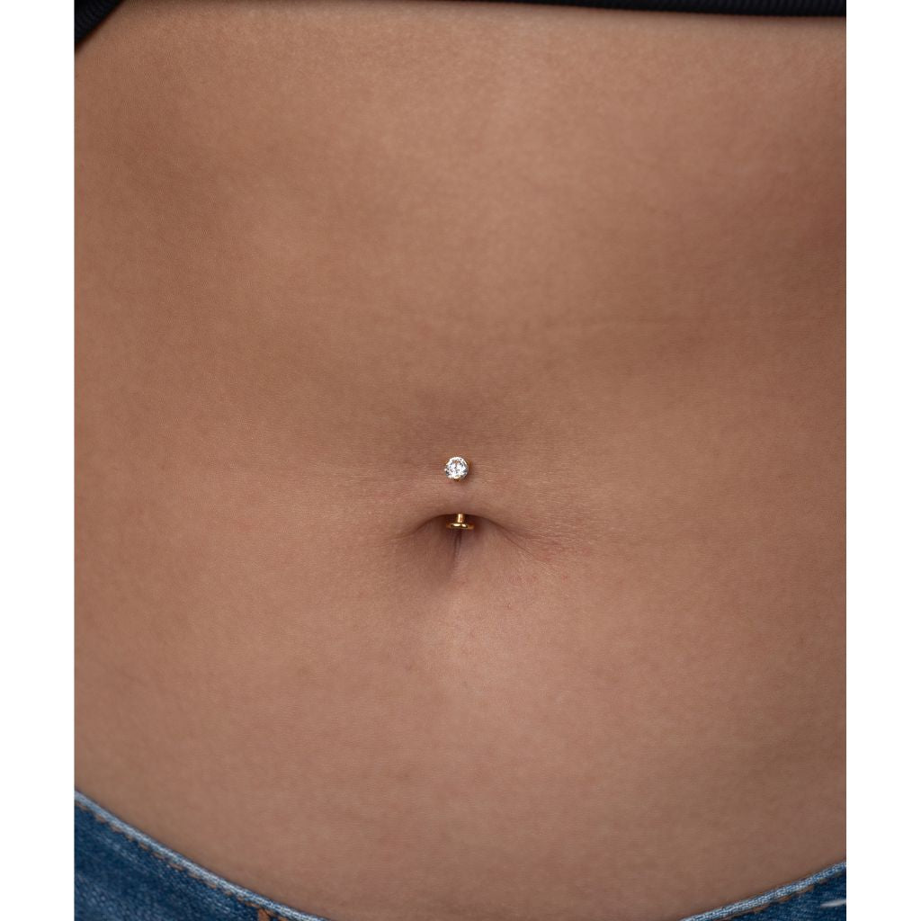 Titanium Internally Threaded Floating Navel Bar with Claw - Set Cubic Zirconia - SkinKandy | Body Jewellery & Piercing Online Australia