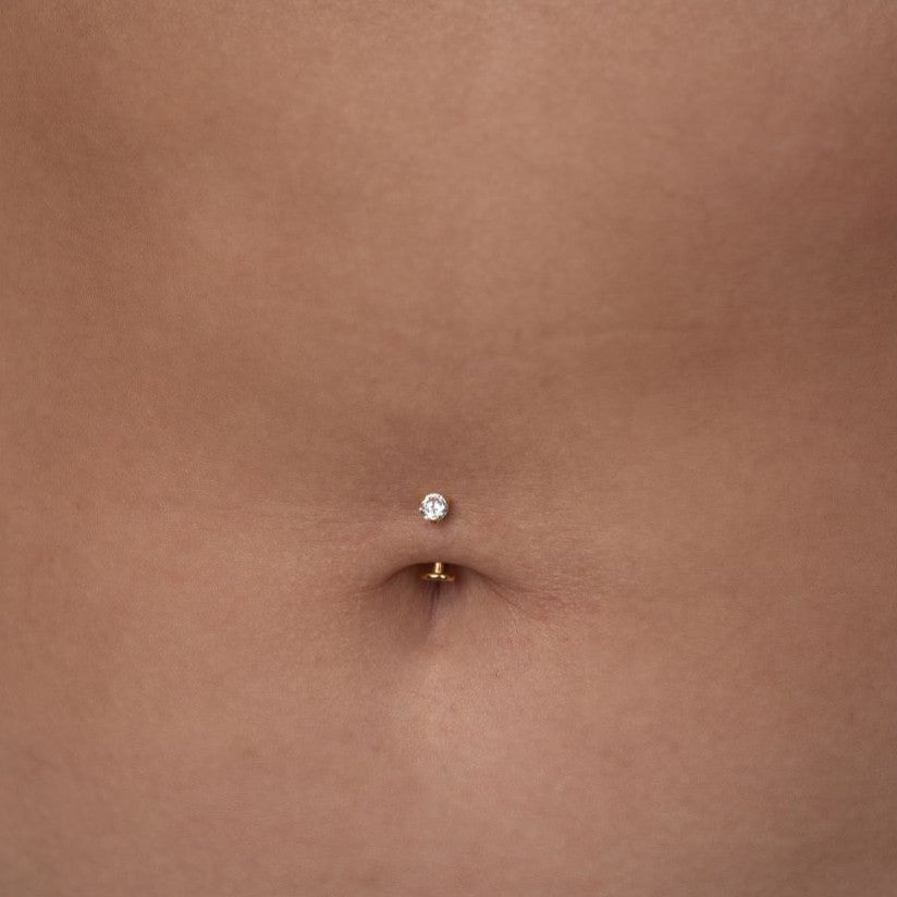 Titanium Internally Threaded Floating Navel Bar with Claw - Set Cubic Zirconia - SkinKandy | Body Jewellery & Piercing Online Australia