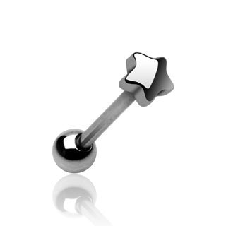 Star Tongue Barbell (Surgical Steel) - SkinKandy | Body Jewellery & Piercing Online Australia