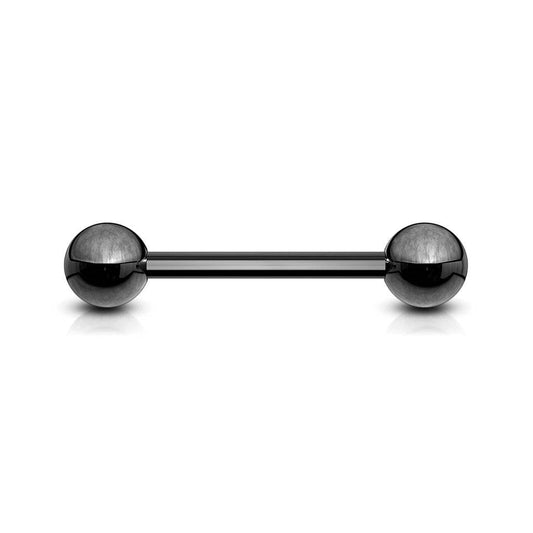 Black Titanium IP Over Steel Industrial Barbell 14G - SkinKandy | Body Jewellery & Piercing