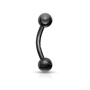 Black Titanium Over Steel Curved Barbell 14G - SkinKandy | Body Jewellery & Piercing