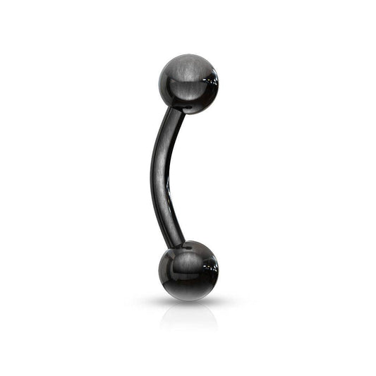 Black Titanium Over Steel Curved Barbell 14G - SkinKandy | Body Jewellery & Piercing