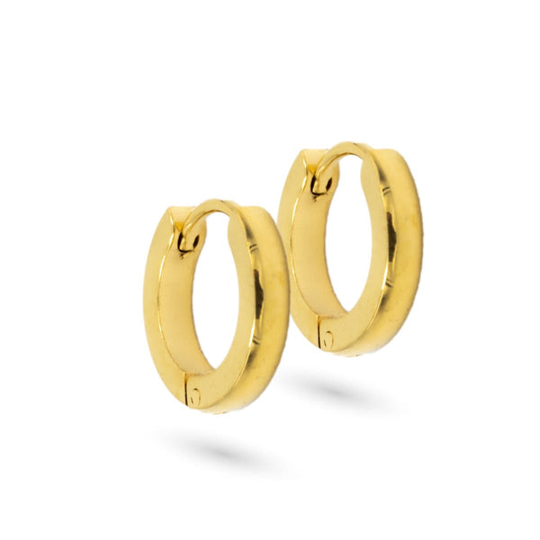 Edged Huggie Hoop Earrings