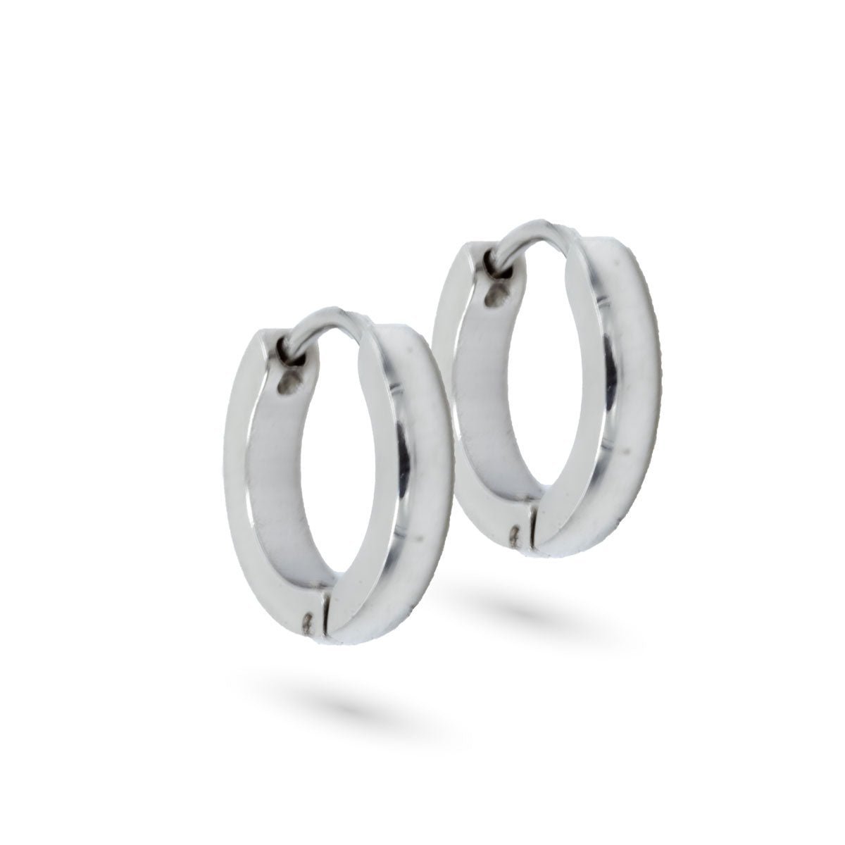 Edged Huggie Hoop Earrings - Steel - SkinKandy | Body Jewellery & Piercing