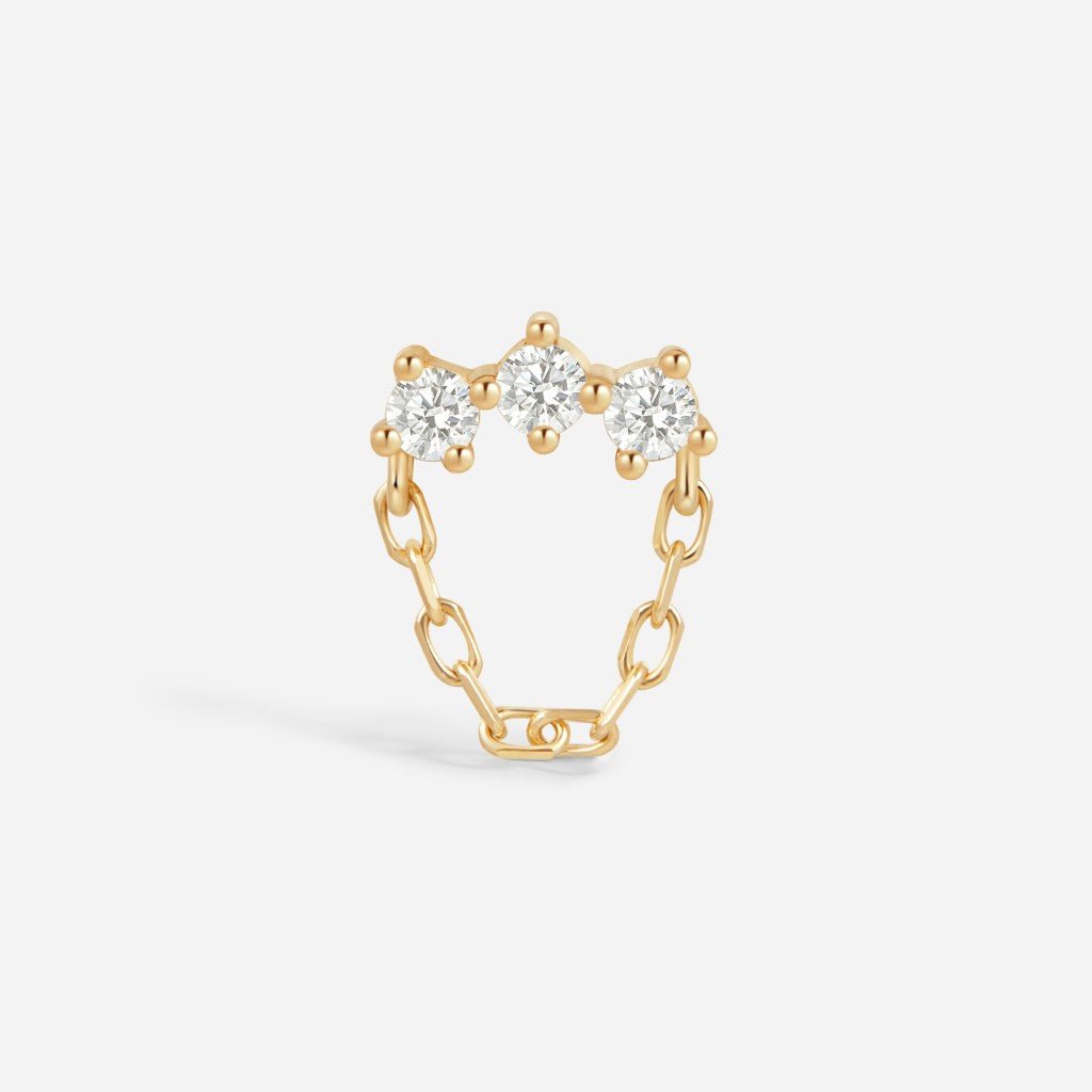 14K Solid Gold Guided Internally Threaded Marquise Chain Piercing Top - SkinKandy | Body Jewellery & Piercing