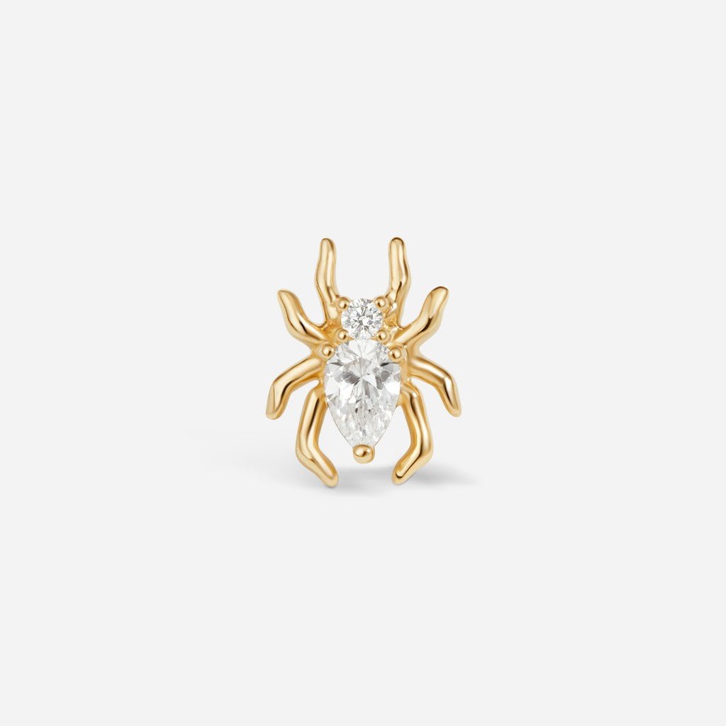 14K Solid Gold Guided Internally Threaded Spider Piercing Top - SkinKandy | Body Jewellery & Piercing