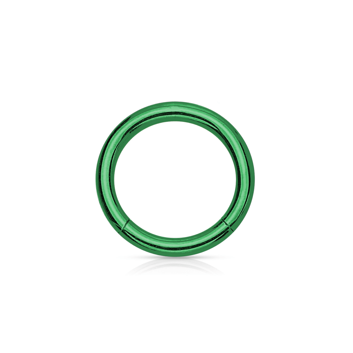 Green PVD Over Steel Hinged Segment Ring - 14G