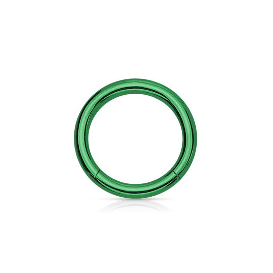 Green PVD Over Steel Hinged Segment Ring - 14G