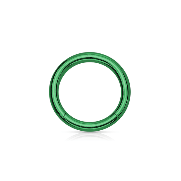 Green PVD Over Steel Hinged Segment Ring - 14G