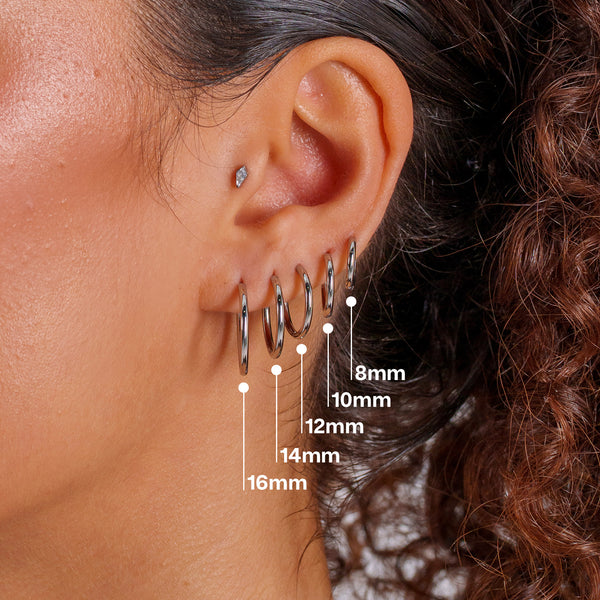 Titanium Classic Slim Hoop Earrings