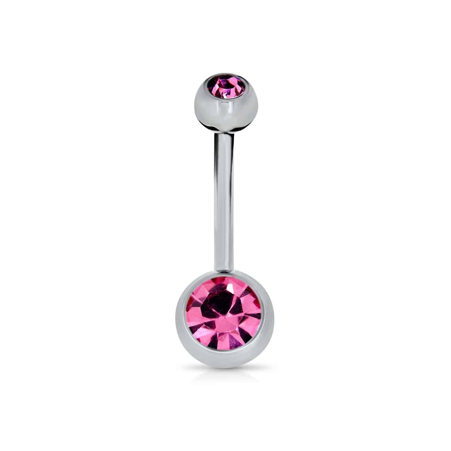 Titanium Internally Threaded Cubic Zirconia Belly Bar - SkinKandy | Body Jewellery & Piercing Online Australia