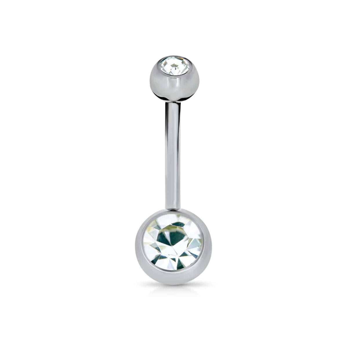 Titanium Internally Threaded Cubic Zirconia Belly Bar - SkinKandy | Body Jewellery & Piercing Online Australia