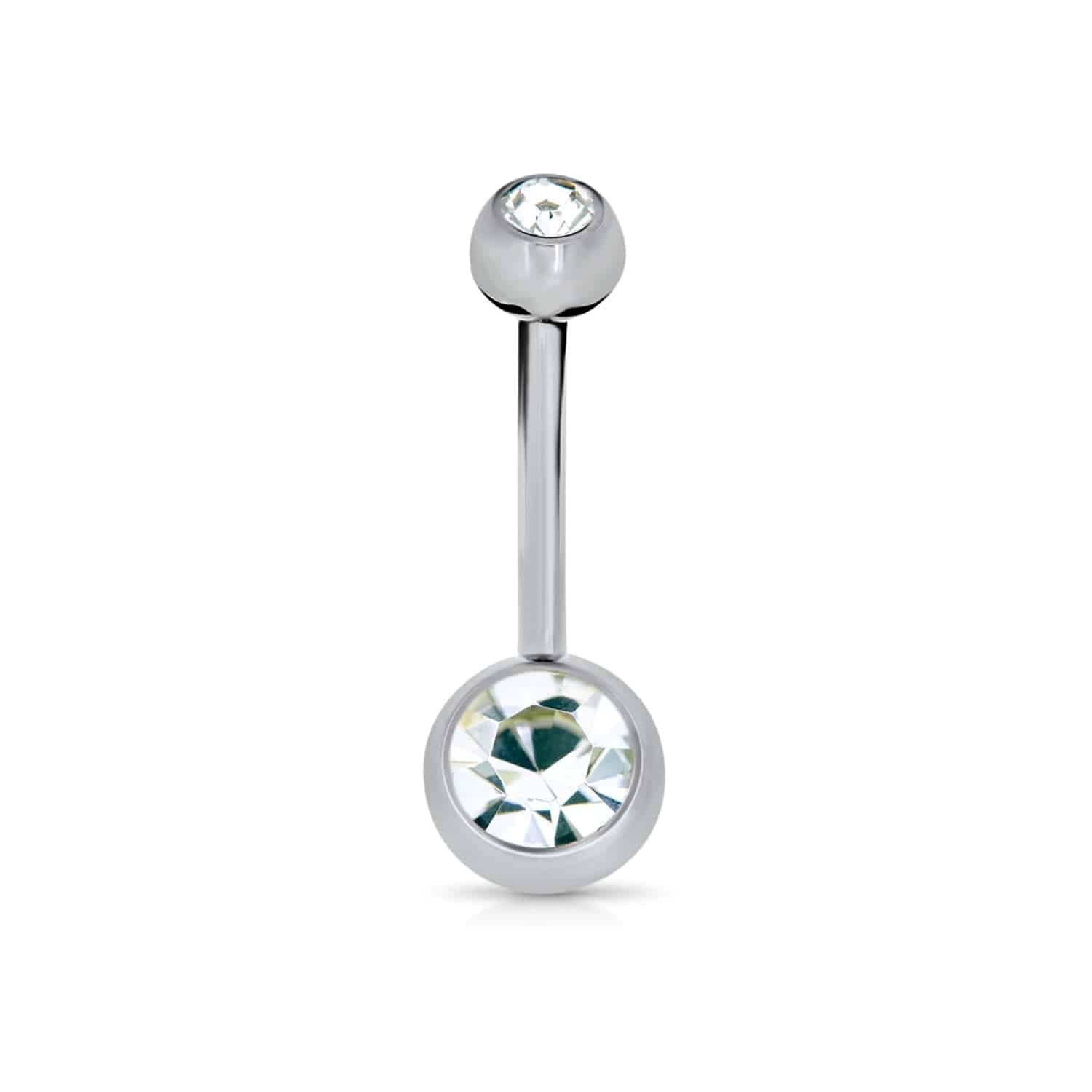 Titanium Internally Threaded Cubic Zirconia Belly Bar - SkinKandy | Body Jewellery & Piercing Online Australia