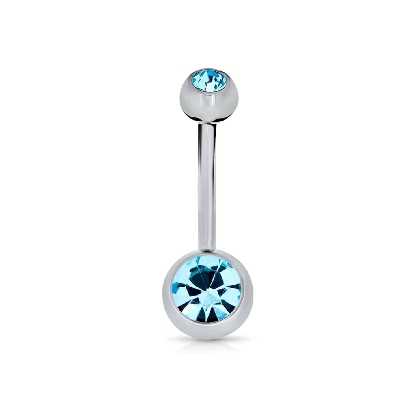 Titanium Internally Threaded Cubic Zirconia Belly Bar - SkinKandy | Body Jewellery & Piercing Online Australia