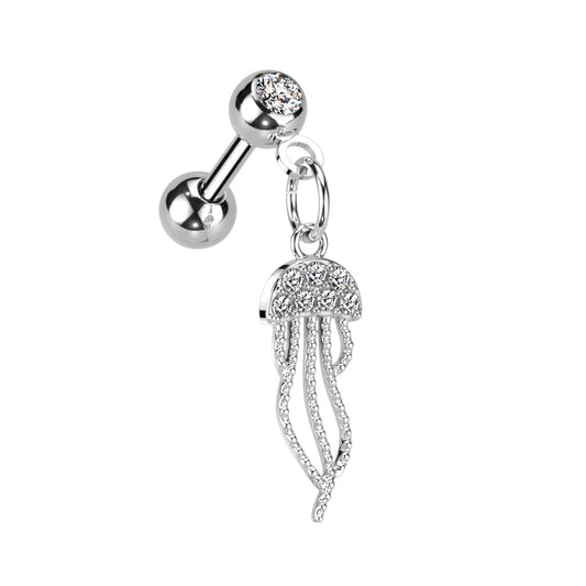 Jellyfish Dangle CZ Labret - SkinKandy | Body Jewellery & Piercing Online Australia