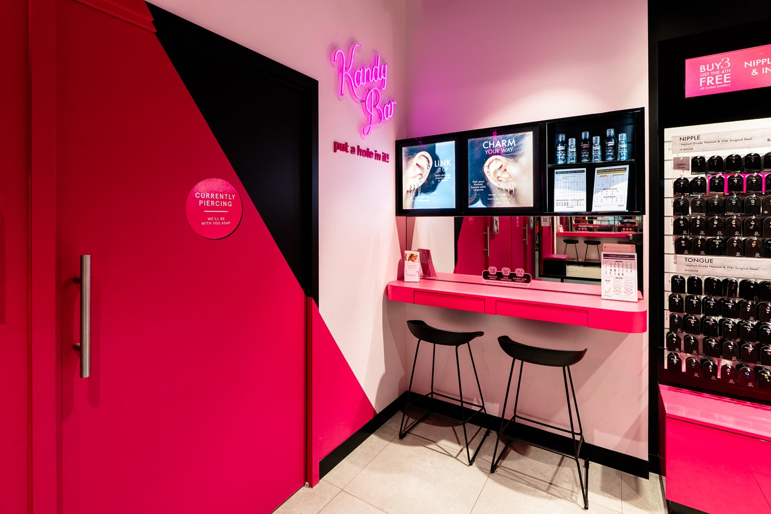 Store Kandy Bar Shot Interior view – SkinKandy Piercing Studio