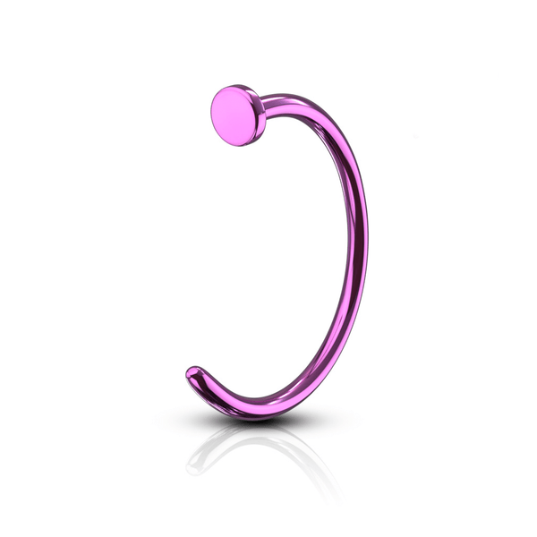 Nose Hoop Ring Titanium IP over Steel - Blue, Green & Purple