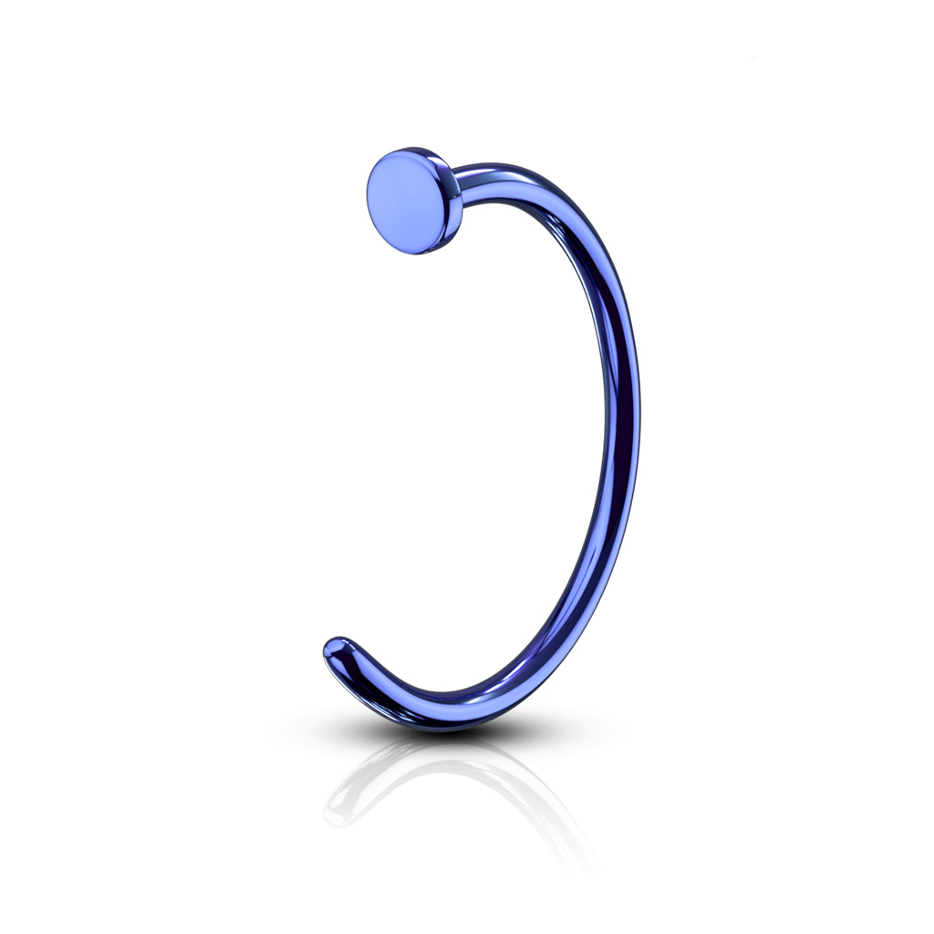 Nose Hoop Ring Titanium IP over Steel - Blue, Green & Purple