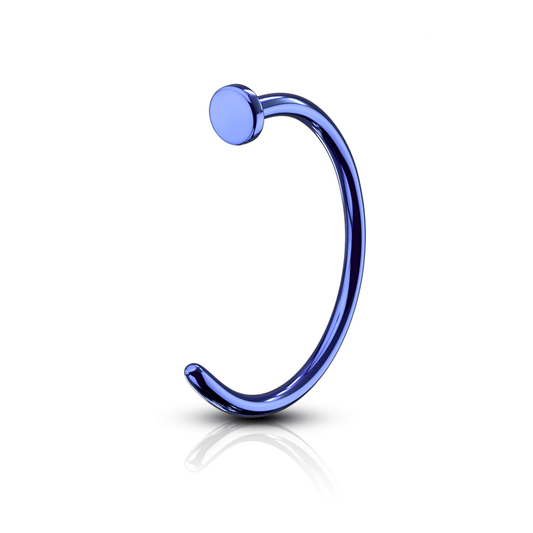 Nose Hoop Ring Titanium IP over Steel - Blue, Green & Purple