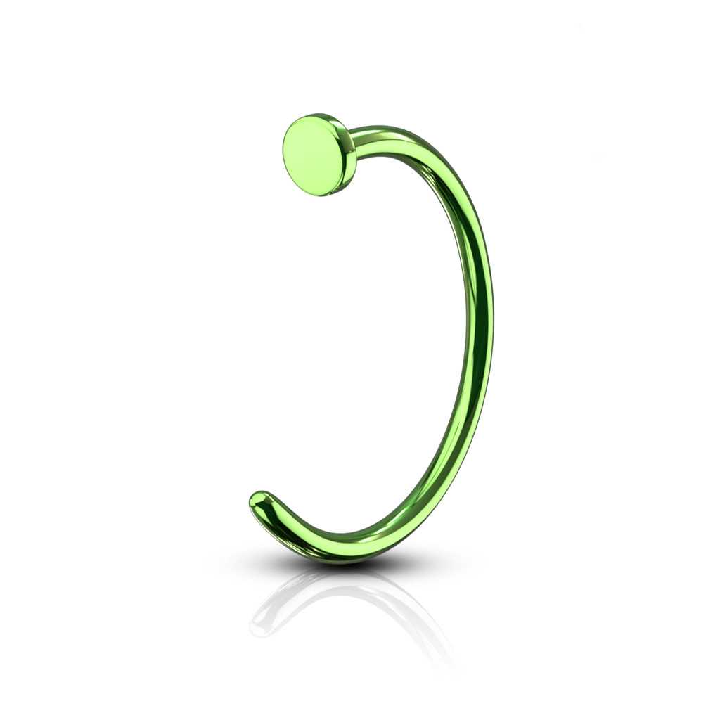 Nose Hoop Ring Titanium IP over Steel - Blue, Green & Purple