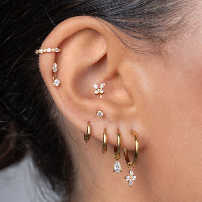 Teardrop Cubic Zirconia Charm - SkinKandy | Body Jewellery & Piercing Online Australia