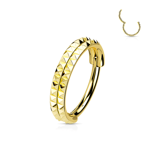 Pyramid Cut Hinged Segment Ring - SkinKandy | Body Jewellery & Piercing Online Australia