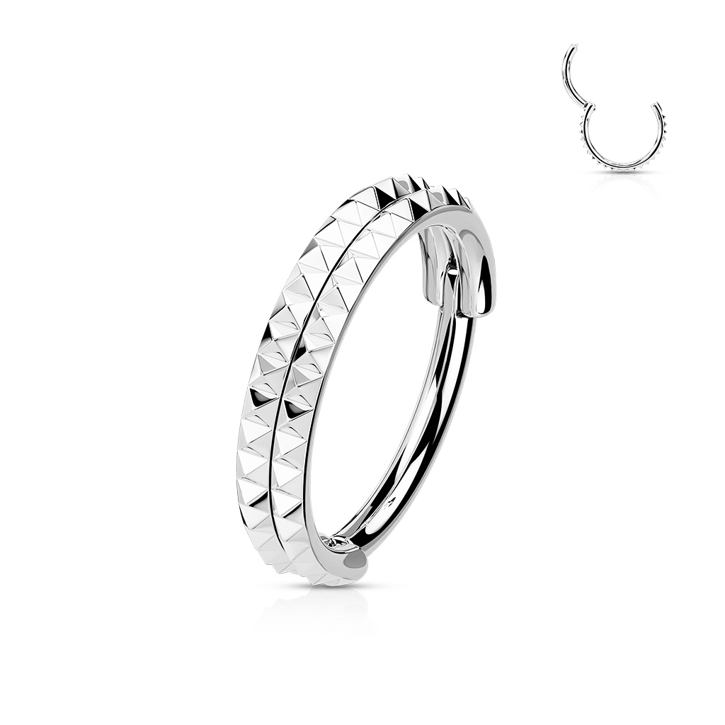Pyramid Cut Hinged Segment Ring - SkinKandy | Body Jewellery & Piercing Online Australia