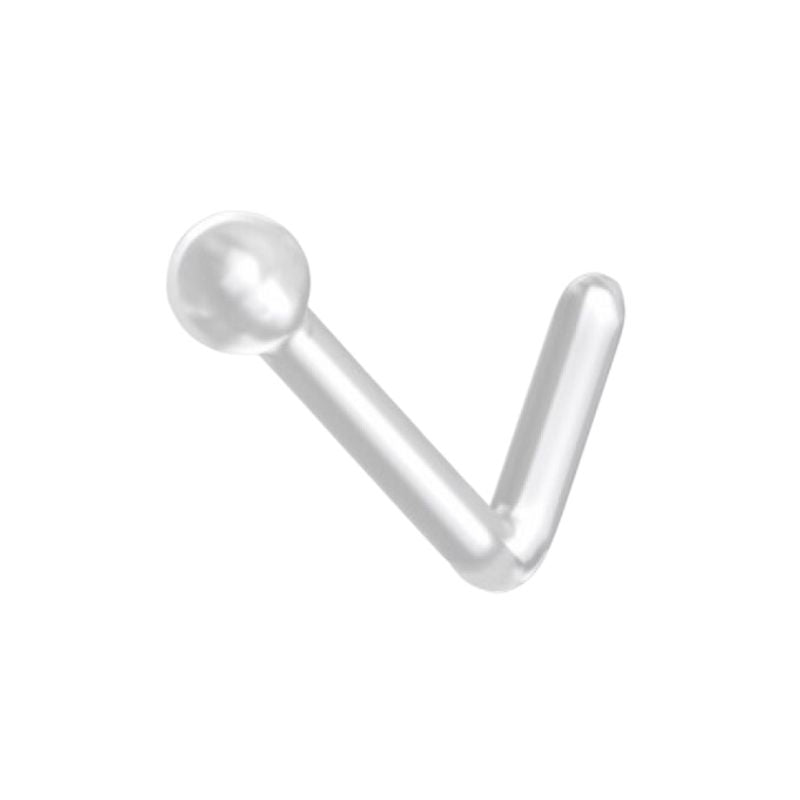 Ball Top Flexible Clear L Bend Nose Ring Retainer