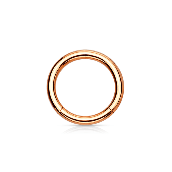 Rose Gold PVD Over Steel Hinged Segment Ring 14G