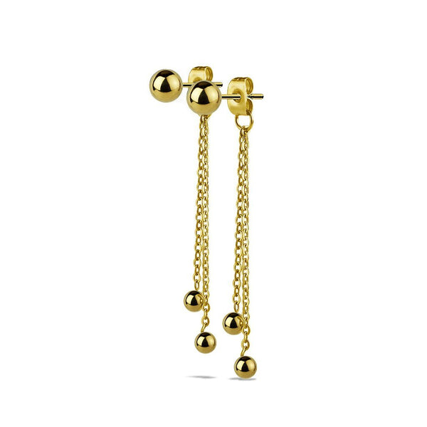 Ball Chain Stud Drop Earrings