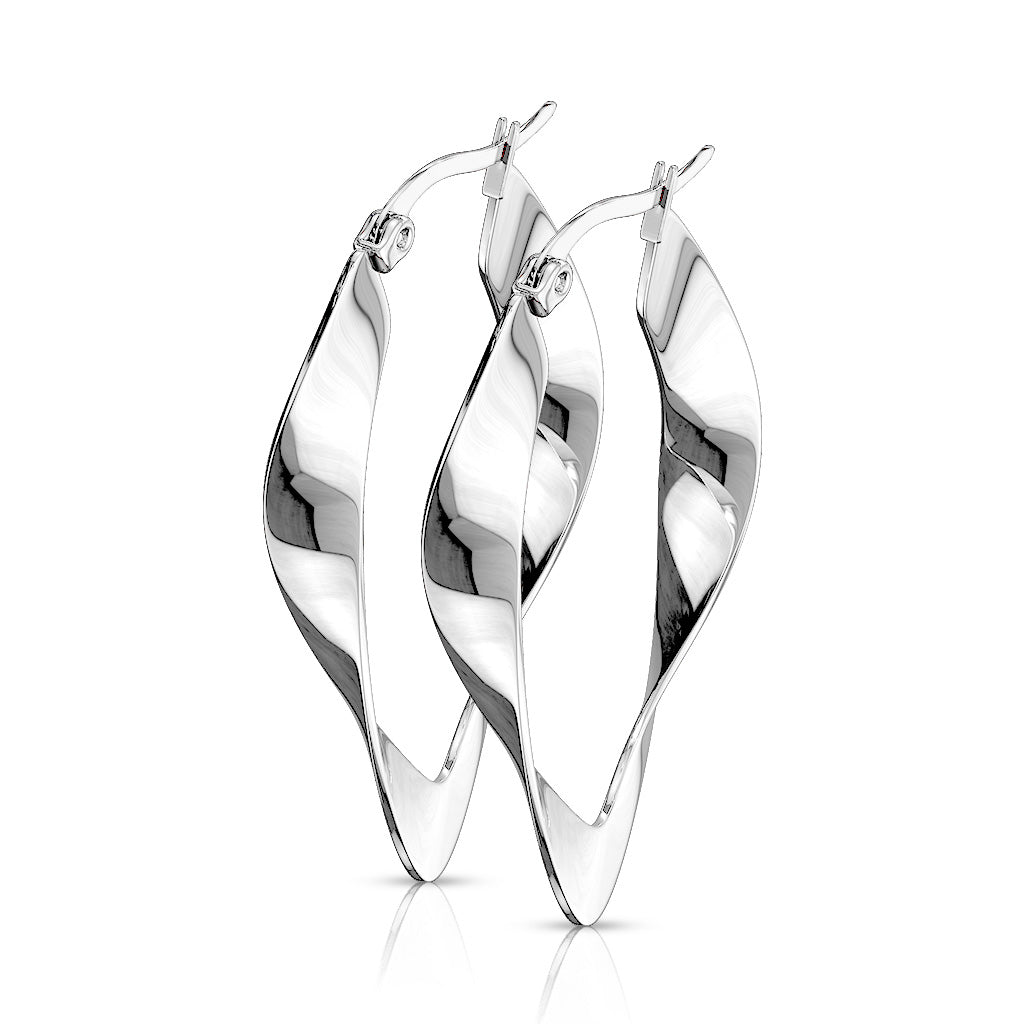 Twisted Oval Hoop Earrings - SkinKandy | Body Jewellery & Piercing Online Australia