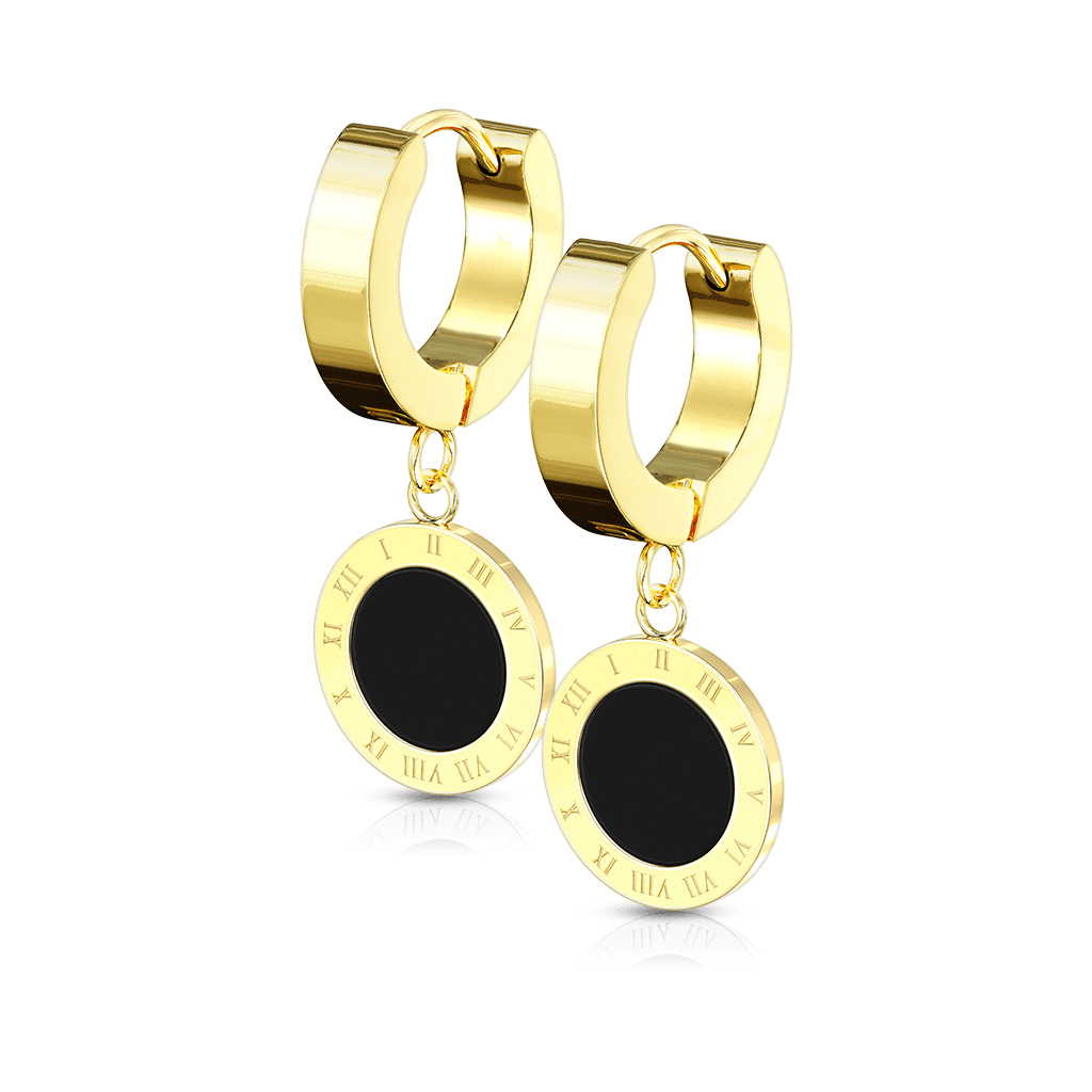 Numeral Circle Huggie Drop Earrings - SkinKandy | Body Jewellery & Piercing Online Australia